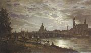 Johan Christian Dahl View of Dresden in Full Moonlight (mk22) oil painting on canvas
